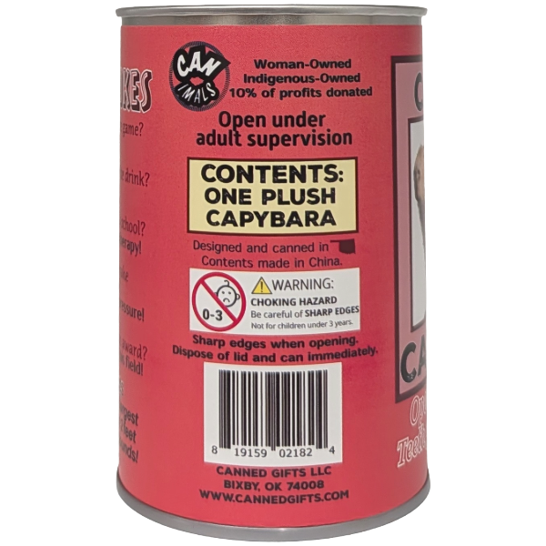 Steve the Canned Capybara | Plush with Jokes