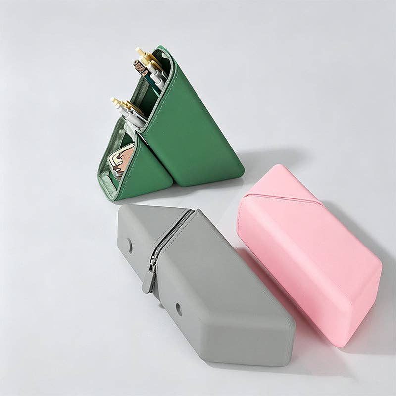 Triangular Standing Silicone Pencil Case